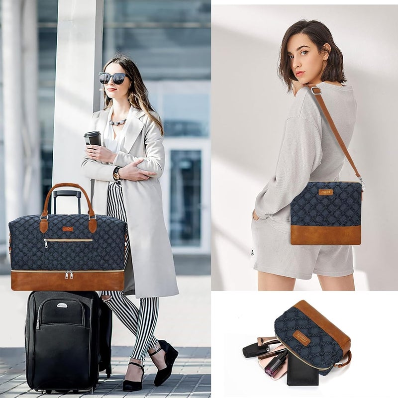 ITIEZY Weekender Bag for Women, Travel Duffel Bag Carry On Overnight Bag with Shoe Compartment Large Nylon Travel Weekend Tote Bag - Image 2